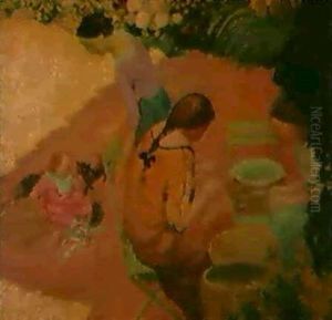 Marthe Denis Et Le Petit Francois Dans Le Jardin Ensoleille A Silencio by Maurice Denis