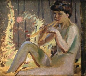 Jeune Fille Jouant De La Flute