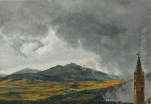 View Of Monticelli, Near Tivoli by Simon-Joseph-Alexandre Clement Denis