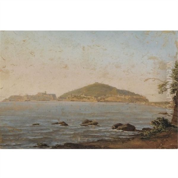 A View Of Naples From The Portici, The Castel Dell'ovo On The Left - view 1