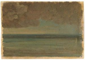 Vue De La Mer Depuis Ischia Sous Un Ciel Orageux by Simon-Joseph-Alexandre Clement Denis