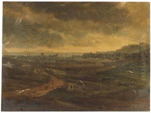 Vue De Naples Apres Le Coucher De Soleil, Capri Et Ischia Dans Le Fond by Simon-Joseph-Alexandre Clement Denis