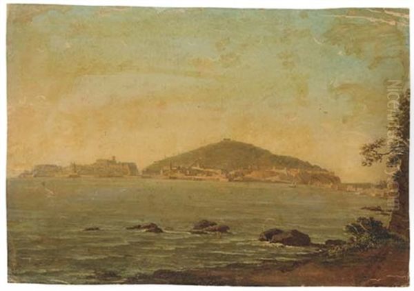 Vue De Naples Depuis Portici, Le Castel Dell'ovo Sur La Gauche - view 1