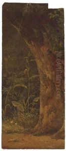 Une Chene Dans Un Sous-bois by Simon-Joseph-Alexandre Clement Denis