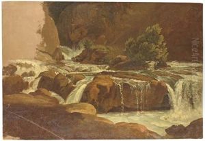 Une Cascade Dans Un Paysage Rocheux