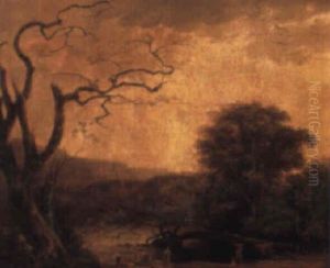A River Landscape With Washerwomen A River Landscape With Washerwomen