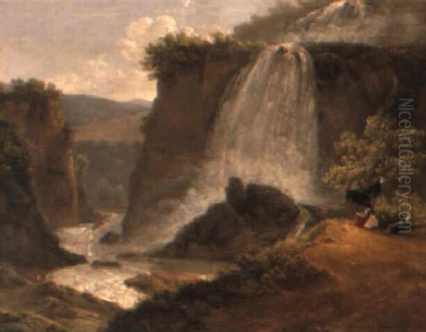 Italienskt Bergslandskap Med Figurer - view 1