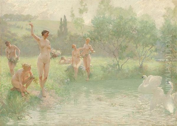 Nymphs And Swans From The Prothalamion Of Edmund Spenser - view 1