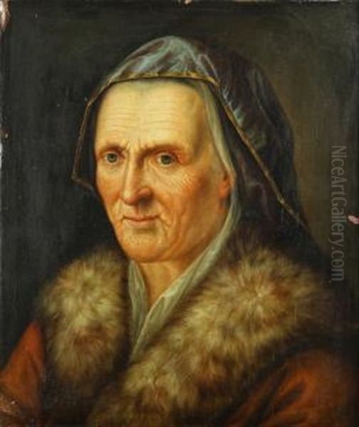 Portrait Of Woman Wearing A Fur Collared Coat - view 1