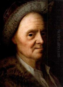 Portrait Of A Man Wearing A White Chemise And A Fur-lined Coat And Hat
