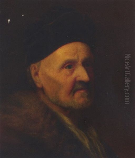 An Old Man In A Felt Hat And Fur-lined Coat - view 1
