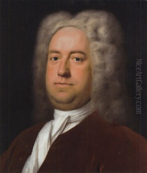 Portrait Of A Gentleman In A Brown Velvet Coat With A White Cravat - view 1