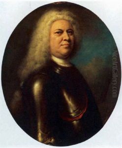 A Portrait Of A Nobleman, Standing, Wearing Armour And A Wig (baron Van Der Mesch?)
