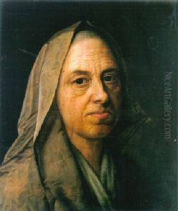 An Old Woman Wearing A Veil by Balthazar Denner