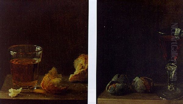 A Glass Of Beer And A Bread Roll On A Table - view 1