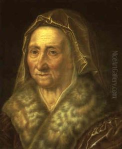 Portrait Of An Old Lady Wearing A Purple Velvet Coat