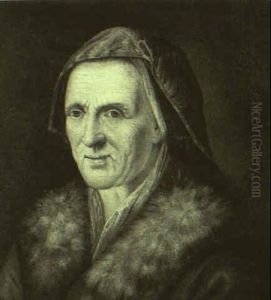 Portrait Of An Elderly Lady Wearing A Fur-trimmed Jacket by Balthazar Denner