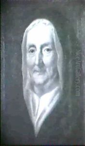 Portraet Af Gammel Dame                                     Ifort Sort Hovedklaede by Balthazar Denner