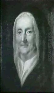 Portraet Af Gammel Dame Ifort Sort Hovedklaede