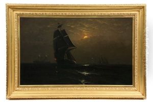 Midnight Off The Columbia River Bar by Gideon Jacques Denny