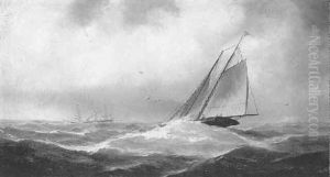 Sailing Ship Off The California Coast by Gideon Jacques Denny