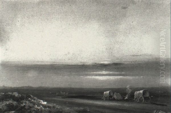 Encampment At Sunset - view 1