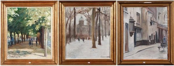Parc Anime, Ruelle Animee Et Parc Anime Sous La Neige (3 Works) - view 1