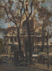 Vehicule Automobile Stationne Devant L"eglise Sainte Catherine