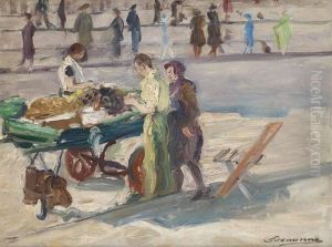 La Marchande Ambulante A Ostende by Alexandre Denonne
