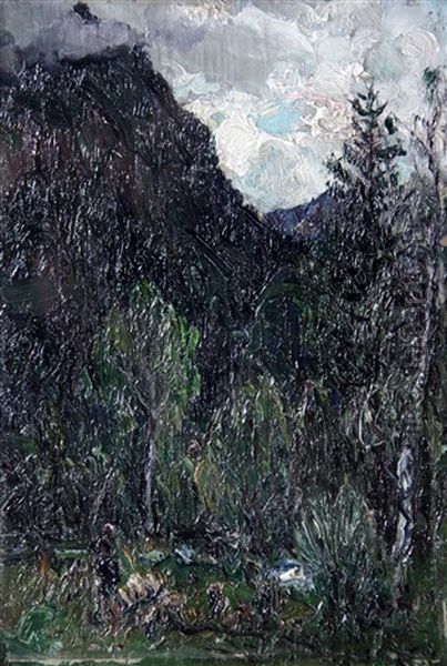 Paesaggio Montano Con Figure - view 1