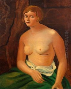 Buste De Femme Assise Aux Seins Nus by Andre Derain