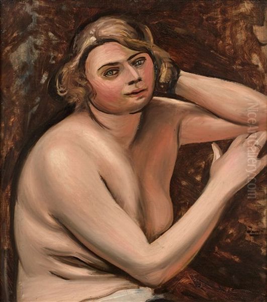Buste De Femme Nue Accoudee - view 1
