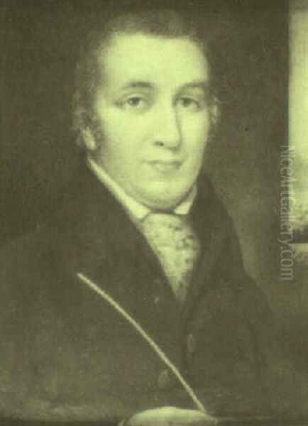 Portrait Of Joshua Stevens Holding A Pipe - view 1
