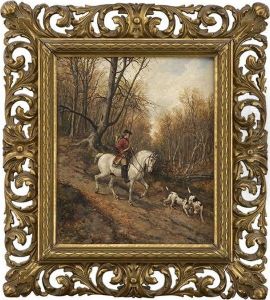 Horseman With Huntingdogs 1884 by Per Nicolai Arbo