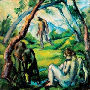 Aktok Tajban (nudes In Landscape) by Gyula Derkovits