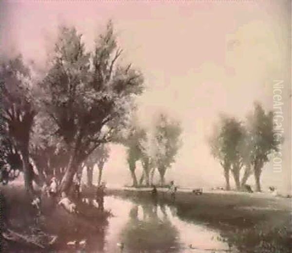 Anglers By A Brook - view 1