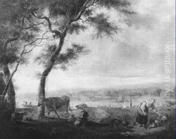 Hirtenidylle In Einer Flusslandschaft - view 1