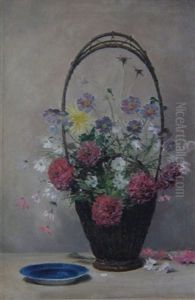 A Basket Of Flowers by William Rowell Derrick