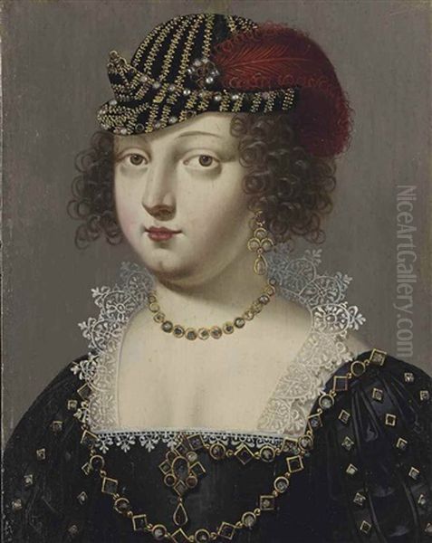 Portrait De Femme A La Robe Noire - view 1
