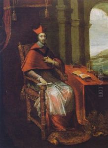 Portrait Of Cardinal Richelieu by Claude Deruet