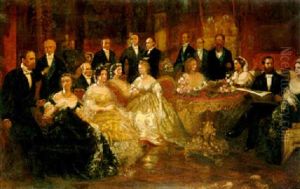 A Group Portrait Of The Waldegrave Family And Their Friends At Strawberry Hill by Louis William Desanges