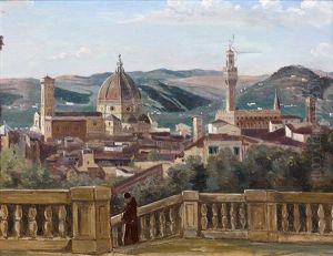 Vue Prise Des Jardins Boboli, Florence, Juillet-aout 1834 (after Jean-baptiste-camille Corot) by Charles-Paul Desavary