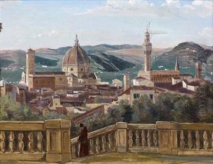 Vue Prise Des Jardins Boboli, Florence (after Corot) by Charles-Paul Desavary