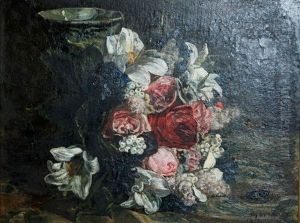 Bouquet De Fleurs Sur Un Entablement