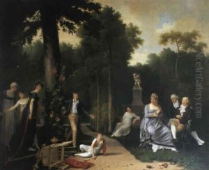 Portrait De La Famille Du Comte Jacques Duchatel Ou Le Chariot Brise by Constant-Joseph Desbordes
