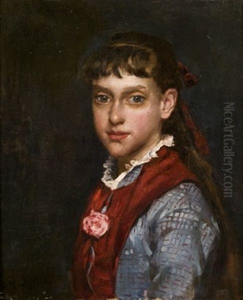 Portrait De Jeune Fille A La Rose - view 1