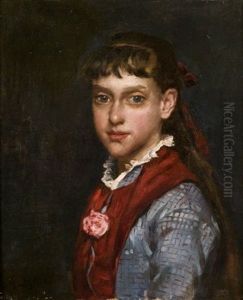 Portrait De Jeune Fille A La Rose
