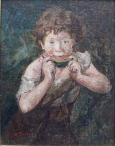 Enfant Mangeant Une Pasteque