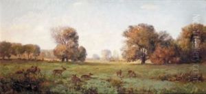 La Horde De Cerfs by Jean Alfred Desbrosses