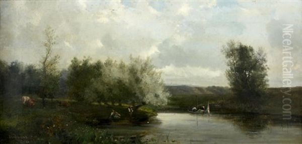 Pecheurs Dans Un Paysage - view 1